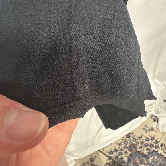 Elana Kattan Black Mesh Witchy Boho Crochet Dress 3/4 Sleeve Fringe Hem Size M - Picture 3 of 9